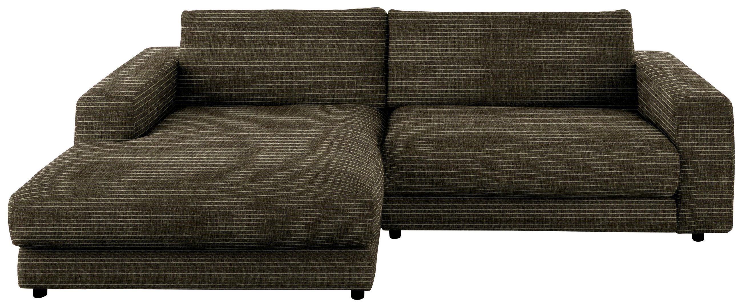ECKSOFA in Chenille Olivgrün  190/270 cm  - Schwarz/Olivgrün, Design, Kunststoff/Textil (190/270cm) - Lomoco