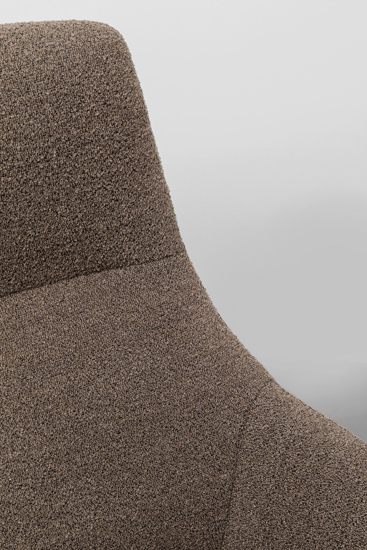 SESSEL in Bouclé Graubraun  - Greige/Graubraun, Design, Textil/Metall (76/100/81cm) - Kare-Design