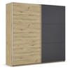 SCHWEBETÜRENSCHRANK 218/210/59 cm 2-türig Dunkelgrau, Eiche Artisan  - Dunkelgrau/Alufarben, Design, Holzwerkstoff/Metall (218/210/59cm) - Rauch Möbel