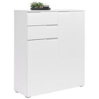 KOMMODE Spice  in 100/119/40 cm  - Weiß Hochglanz/Silberfarben, Design, Holzwerkstoff/Kunststoff (100/119/40cm) - Carryhome