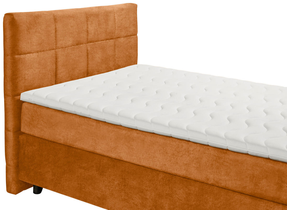 BOXSPRINGBETT 180/200 cm  in Orange  - Schwarz/Orange, Design, Holzwerkstoff/Kunststoff (180/200cm) - Xora