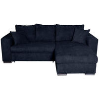 ECKSOFA Dunkelblau Webstoff  - Braun/Dunkelblau, KONVENTIONELL, Holz/Textil (170/235cm) - Carryhome