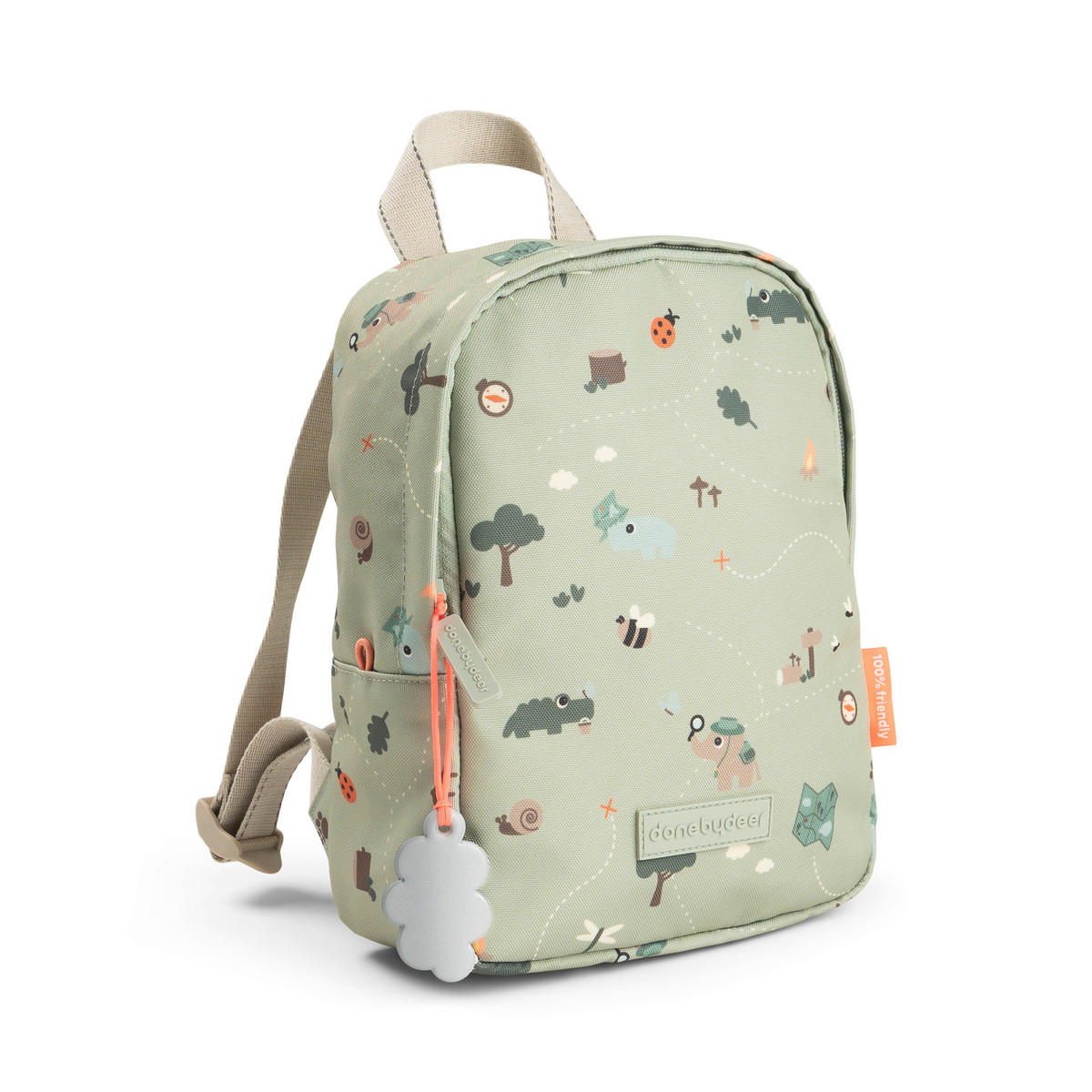 KINDERRUCKSACKSET - Salbeigrün/Hellgrün, Basics, Kunststoff/Textil (19/9/26cm) - done by deer