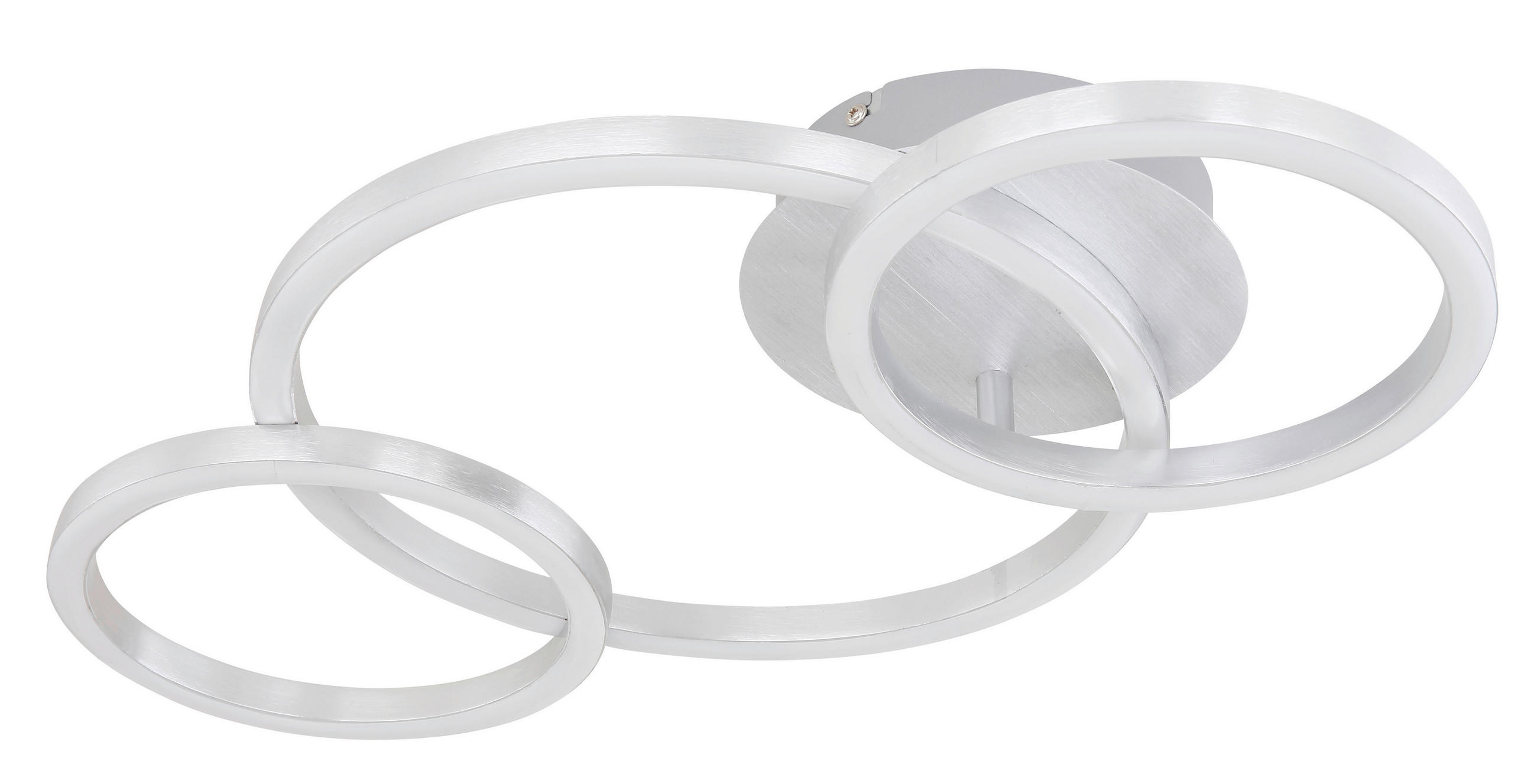DECKENLEUCHTE 24 W    54,5/30/7,5 cm  - Weiss/Silberfarben, Trend, Kunststoff/Metall (54,5/30/7,5cm) - Globo