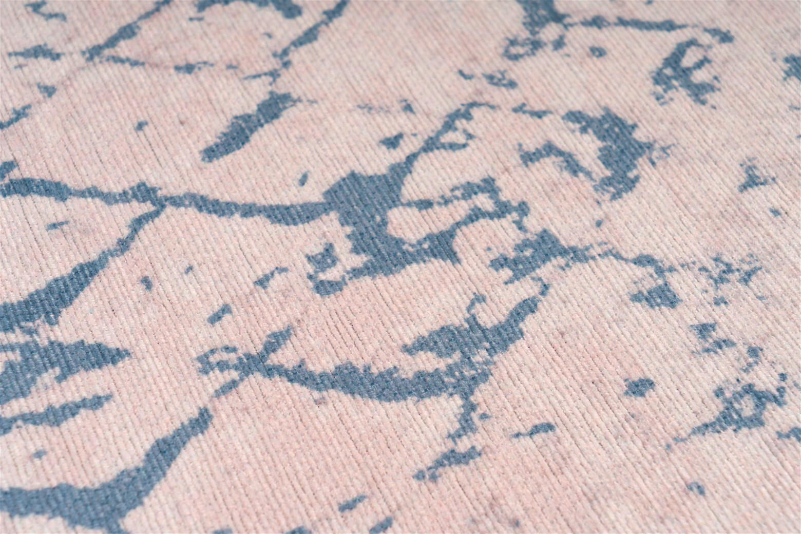 Thumbnail - Kayoom Flachwebeteppich Peron 400 Weiß / Blau, Blau, Weiß, Textil, Vintage, rechteckig, 80x150 cm, pflegeleicht, Teppich...