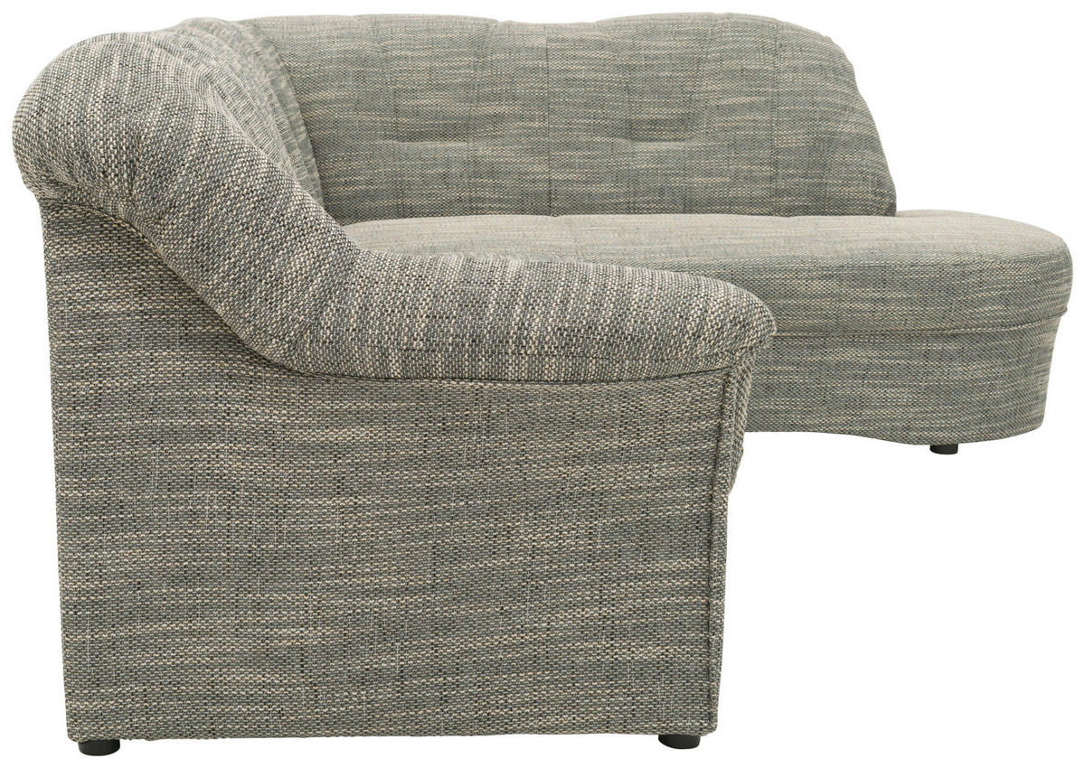 ECKSOFA in Webstoff Grau, Weiß  243/180 cm  - Schwarz/Weiß, KONVENTIONELL, Kunststoff/Textil (243/180cm) - MID.YOU