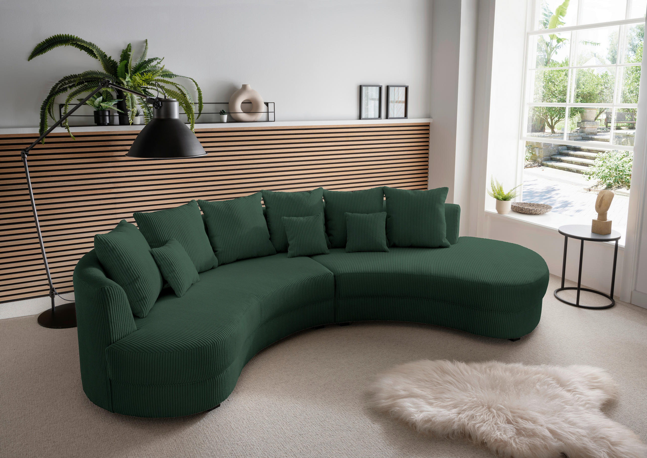 Wohnlandschaft tekstil  tamno zelena   - maslinasto zelena/tamno zelena, Design, tekstil/plastika (300/160cm) - Livetastic
