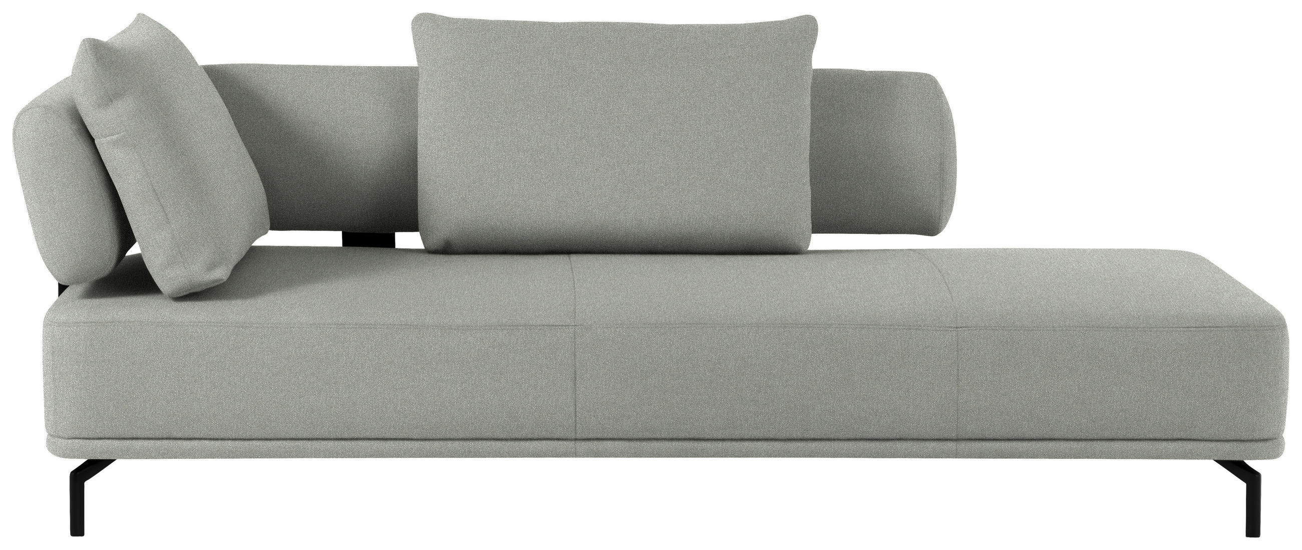 RÉCAMIERE in Flachgewebe Weiss, Hellgrau  - Weiss/Hellgrau, Design, Textil/Metall (227/89/101cm) - Dieter Knoll