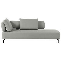 RÉCAMIERE in Flachgewebe Weiss, Hellgrau  - Weiss/Hellgrau, Design, Textil/Metall (227/89/101cm) - Dieter Knoll