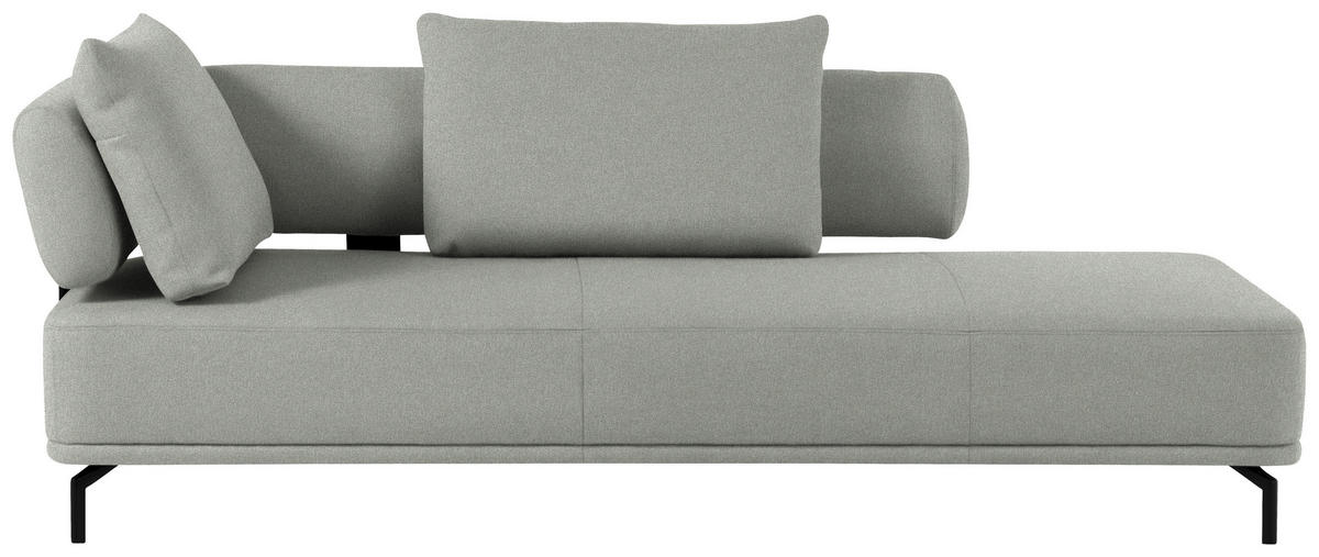 RÉCAMIERE in Flachgewebe Weiss, Hellgrau  - Weiss/Hellgrau, Design, Textil/Metall (227/89/101cm) - Dieter Knoll