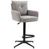 BARHOCKER Cord Taupe Eisen Stoffauswahl, Sitzfläche 360° drehbar, inklusive Armlehnen  - Taupe/Schwarz, Design, Textil/Metall (54/98-120/58cm) - Novel
