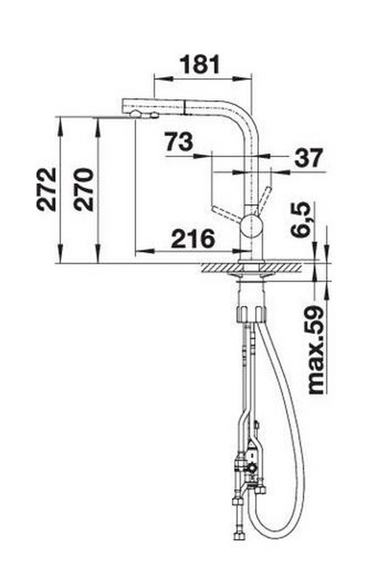 KÜCHENARMATUR 525199  - Edelstahlfarben, Basics, Metall (16,6/30,6/26,4cm) - Blanco