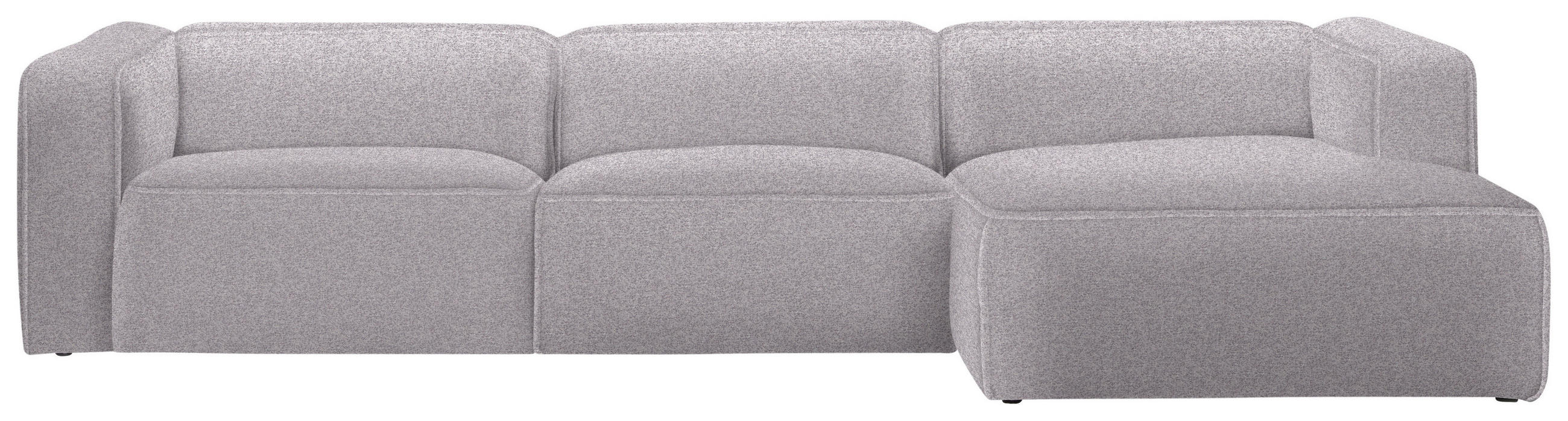 ECKSOFA in Webstoff Grau, Flieder  - Flieder/Schwarz, Design, Kunststoff/Textil (332/163cm) - Stylife