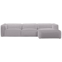 ECKSOFA in Webstoff Grau, Flieder  - Flieder/Schwarz, Design, Kunststoff/Textil (332/163cm) - Stylife