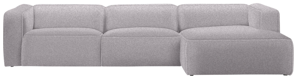 ECKSOFA in Webstoff Grau, Flieder  - Flieder/Schwarz, Design, Kunststoff/Textil (332/163cm) - Stylife