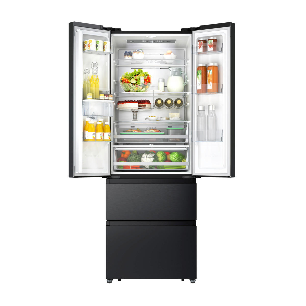 SIDE-BY-SIDE 70/200/69,4 cm RF632N4WFE  - Schwarz, LIFESTYLE, Metall (70/200/69,4cm) - Hisense