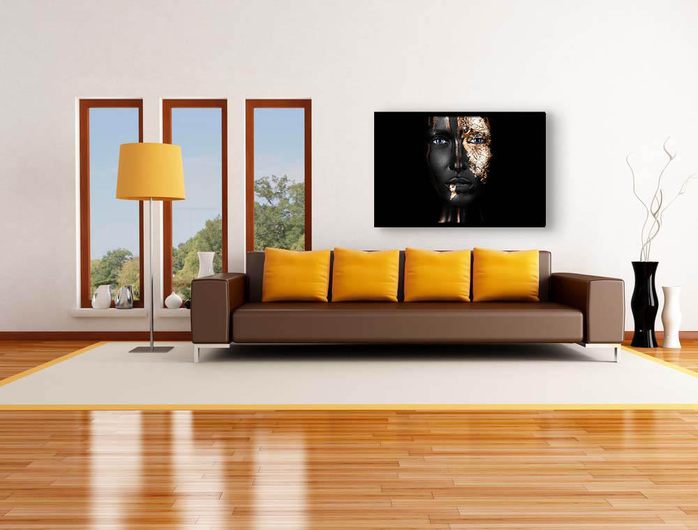 BILD Frauen  - Goldfarben/Schwarz, Design, Holz/Kunststoff (135/90cm)