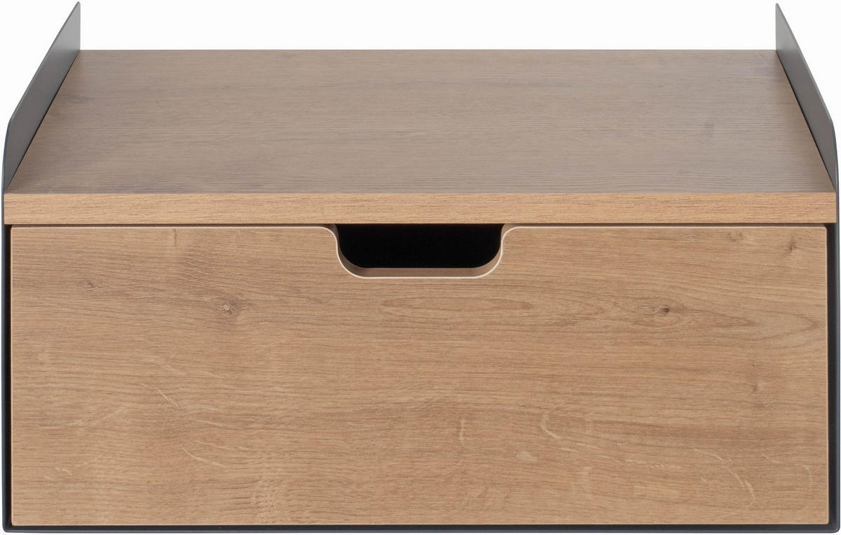 NACHTSCHRANK 40/20/30 cm  - Eichefarben/Anthrazit, MODERN, Holzwerkstoff/Metall (40/20/30cm)