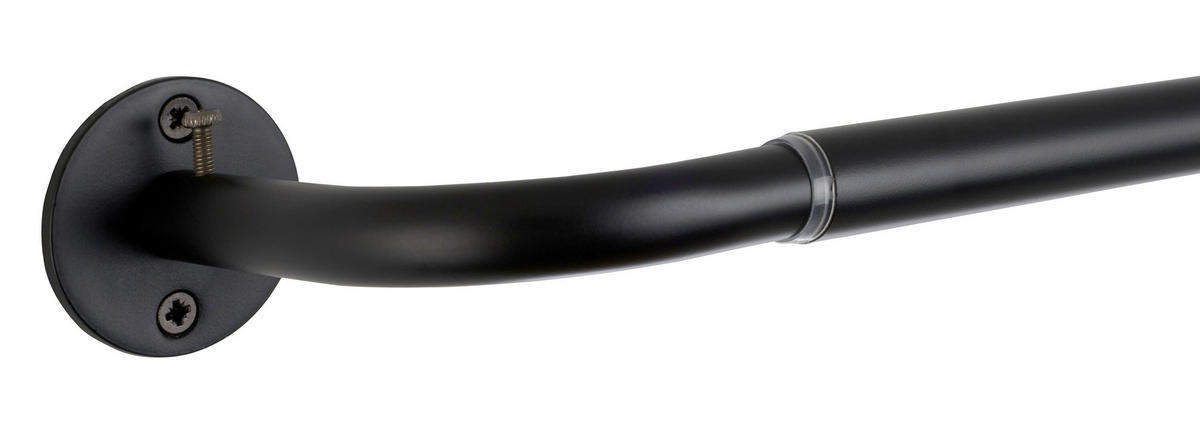 VORHANGSTANGENSET  120 cm  - Schwarz, Design, Metall (120cm)