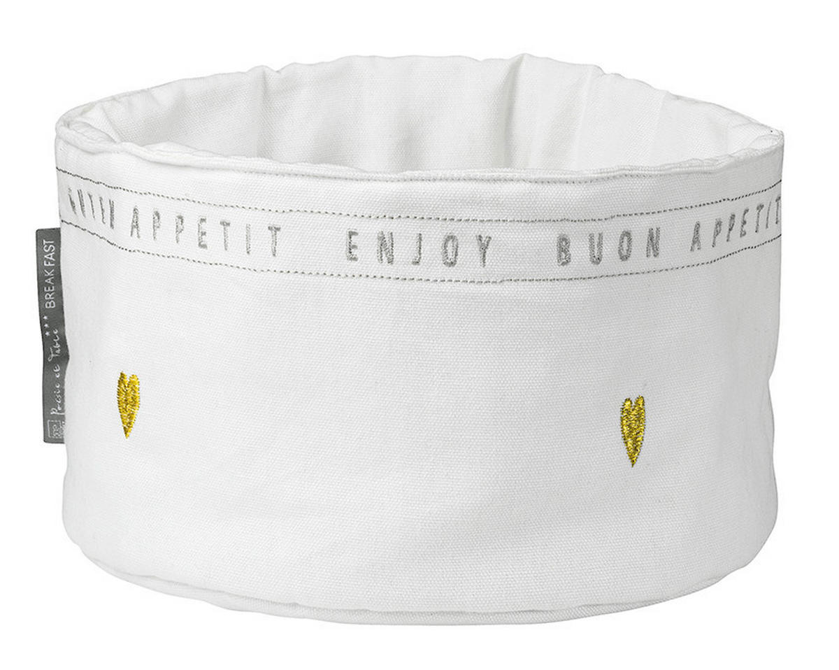BROTKORB 23,5/13,5 cm  - Weiss/Goldfarben, Basics, Textil (23,5/13,5cm) - Räder