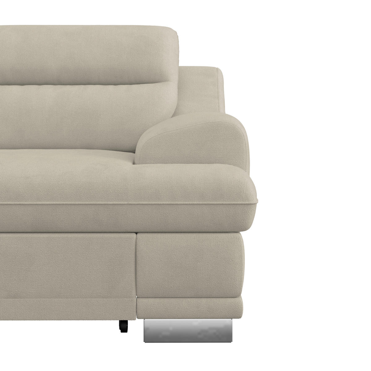 WOHNLANDSCHAFT in Velours Platinfarben  - Platinfarben/Chromfarben, Konventionell, Textil/Metall (217/264cm) - MID.YOU