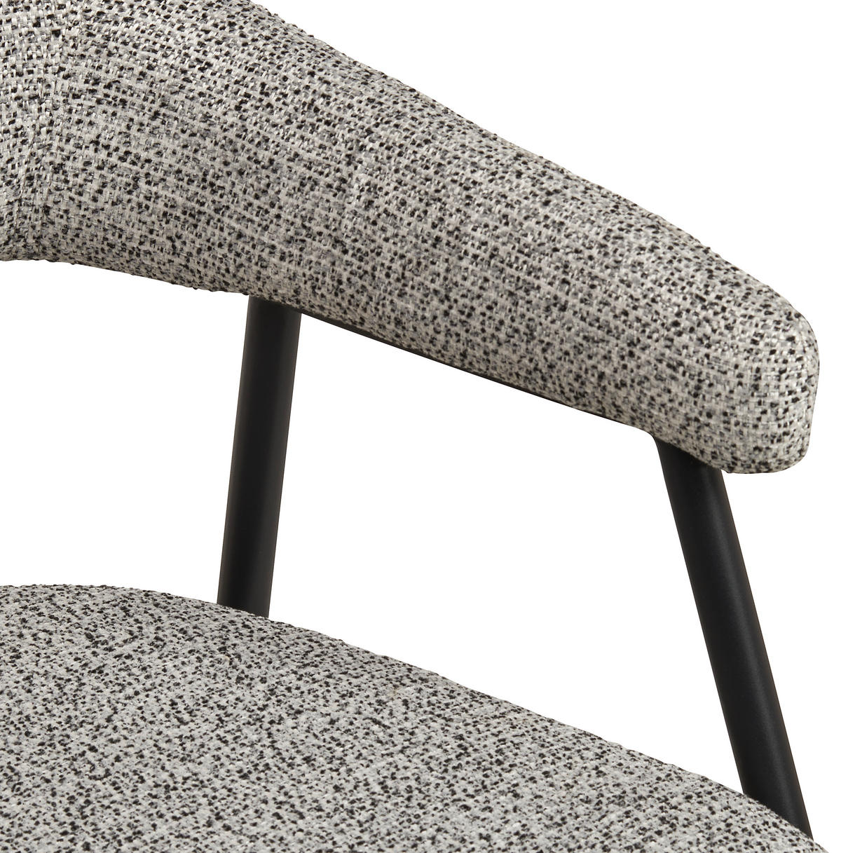 ARMLEHNSTUHL  in Eisen Webstoff  - Schwarz/Grau, MODERN, Textil/Metall (61/79/59cm) - MID.YOU