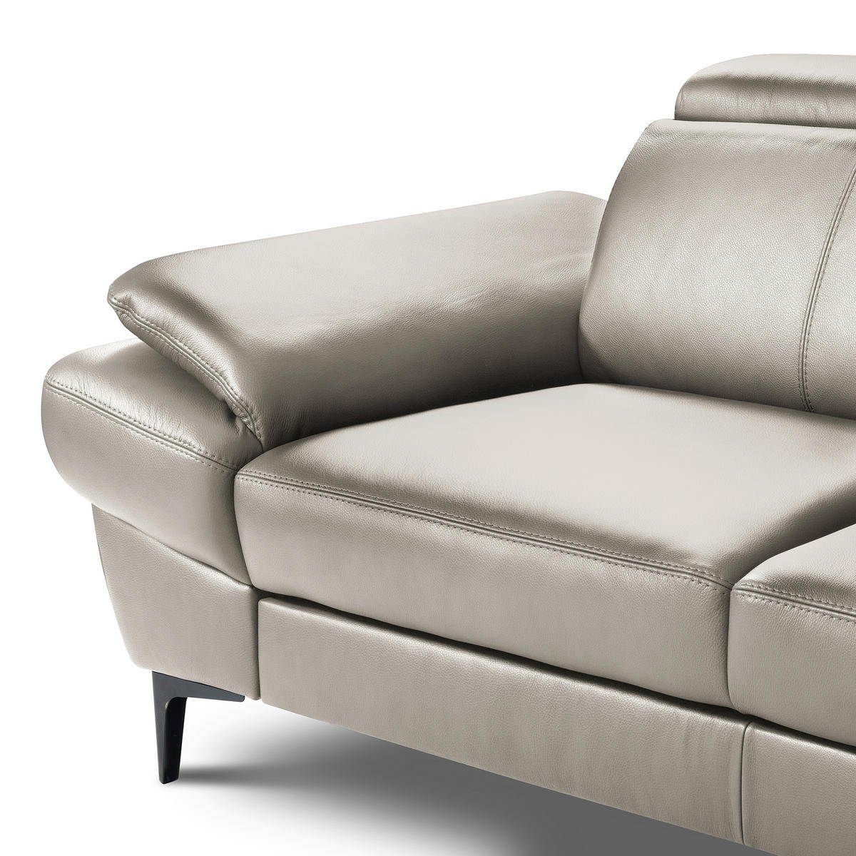 ECKSOFA  in Lederlook Echtleder Pinienfarben  - Schwarz/Pinienfarben, Design, Leder/Textil (264/211cm) - Livetastic