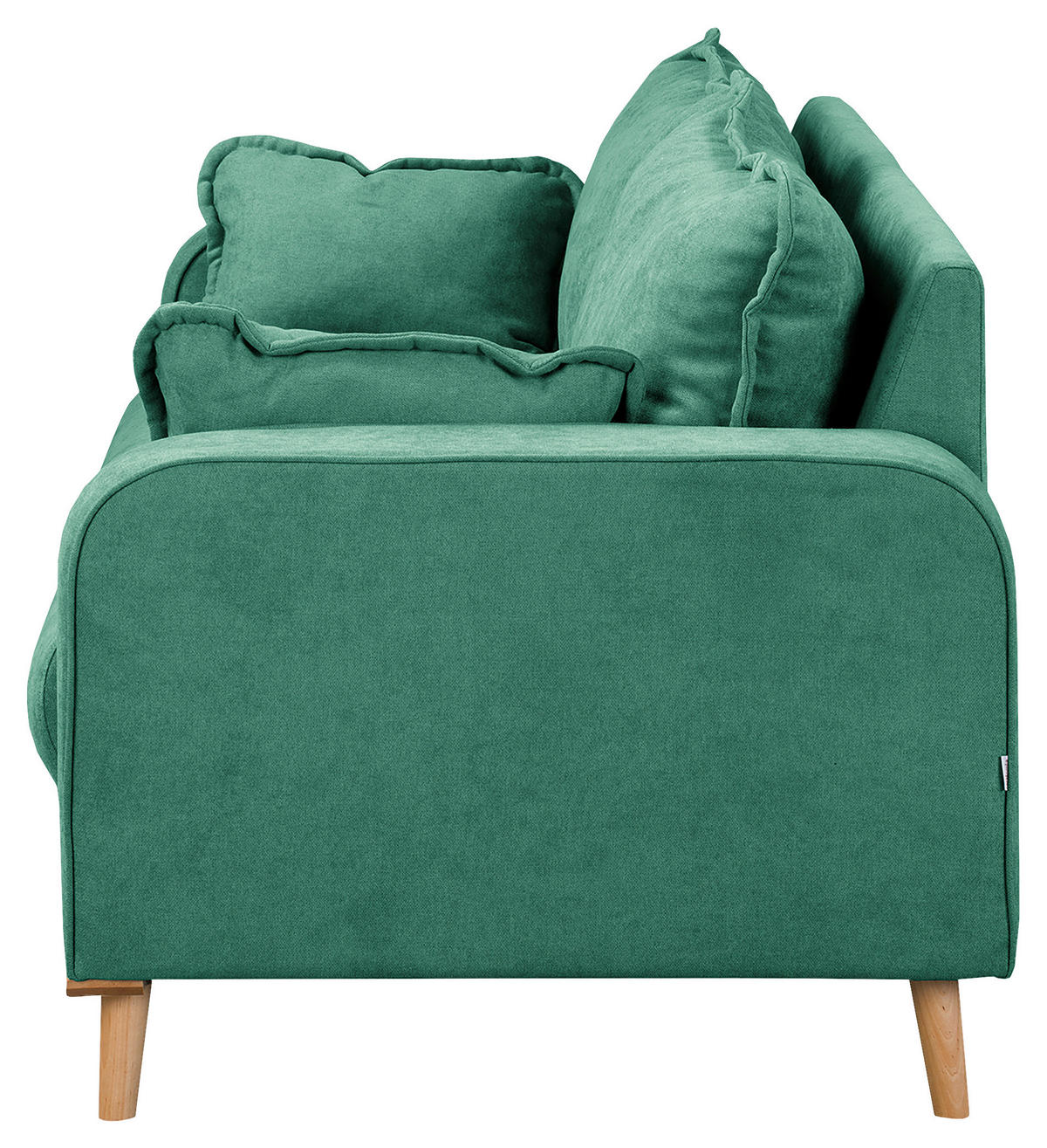 3-SITZER-SOFA in Mikrofaser Mintgrün  - Wengefarben/Mintgrün, Design, Holz/Textil (193/86/87cm) - Livetastic