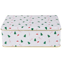 CUTIE PENTRU BISCUIțI  4.2 l  - albastru/alb, Basics, metal (26,5/18,5/9,4cm) - X-Mas