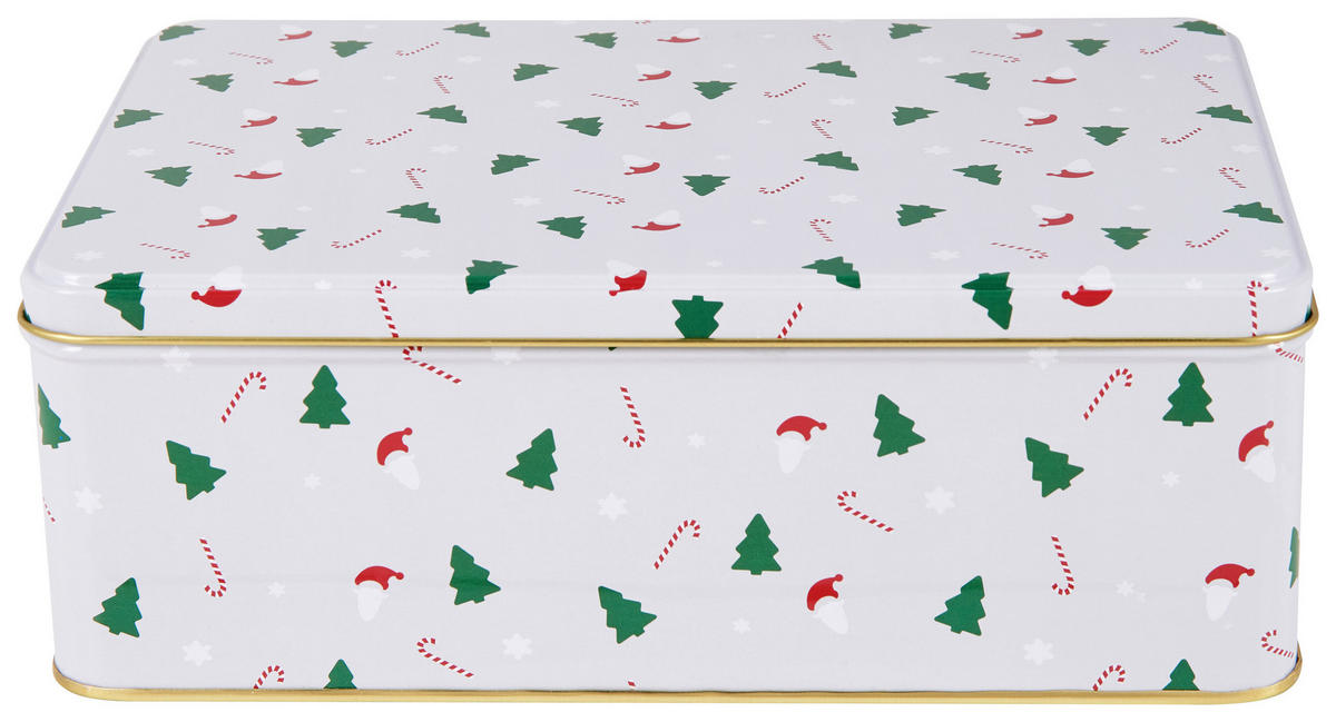 CUTIE PENTRU BISCUIțI  4.2 l  - albastru/alb, Basics, metal (26,5/18,5/9,4cm) - X-Mas