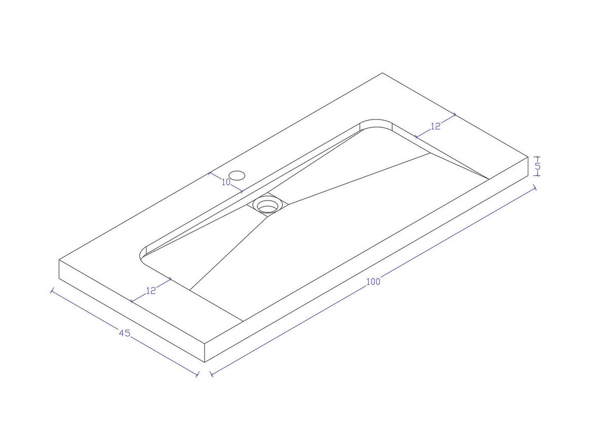 WASCHTISCHKOMBI 100 cm  - Eichefarben, Basics, Holzwerkstoff/Stein (100cm) - MID.YOU