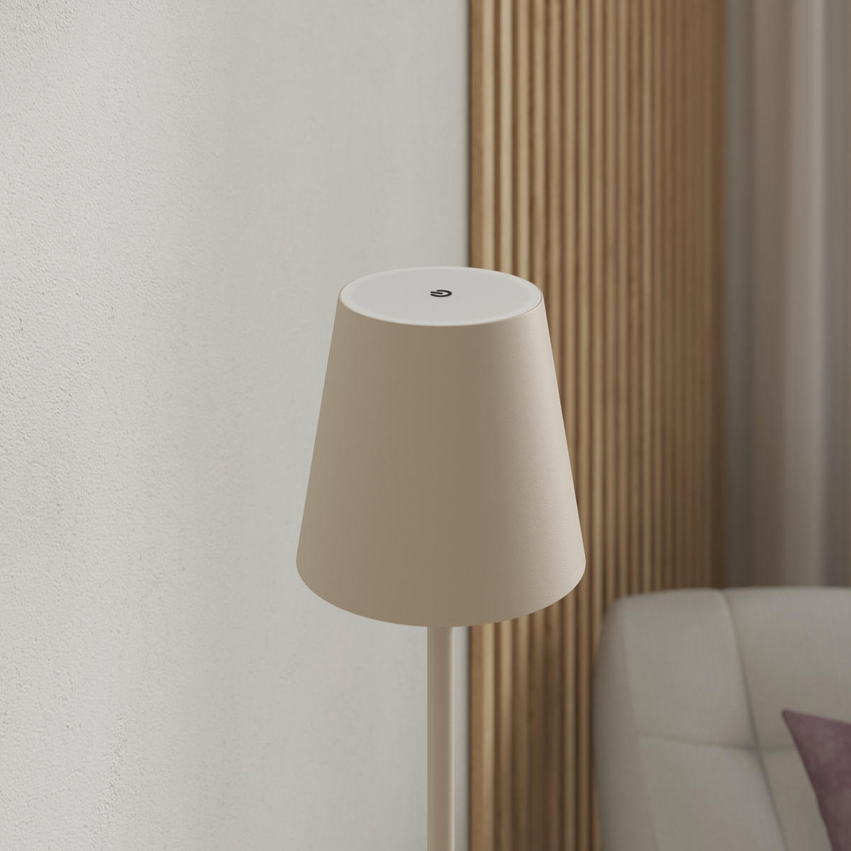 PORTABEL GOLVLAMPA Lauderdale 22/130 cm    - sandfärgad, Design, metall/plast (22/130cm) - Novel