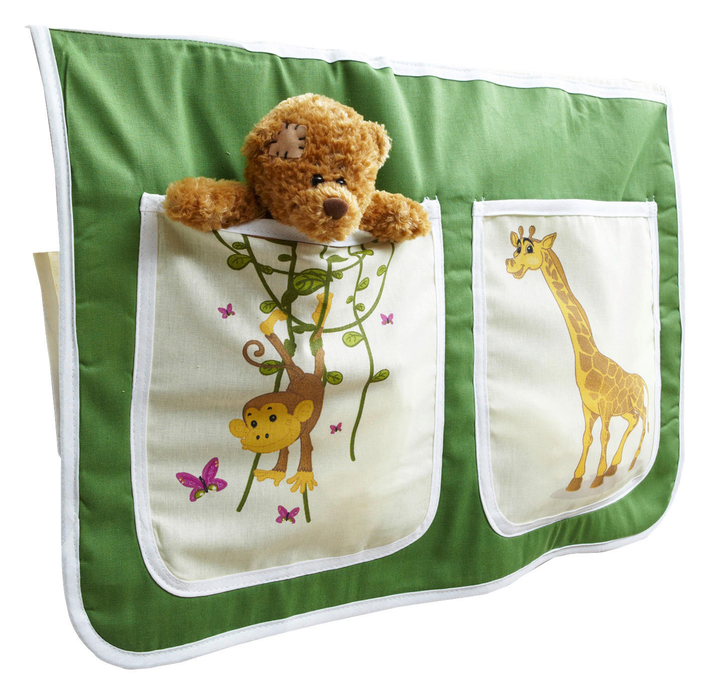 Betttasche aus Baumwolle mit 2 Fächern, Multicolor