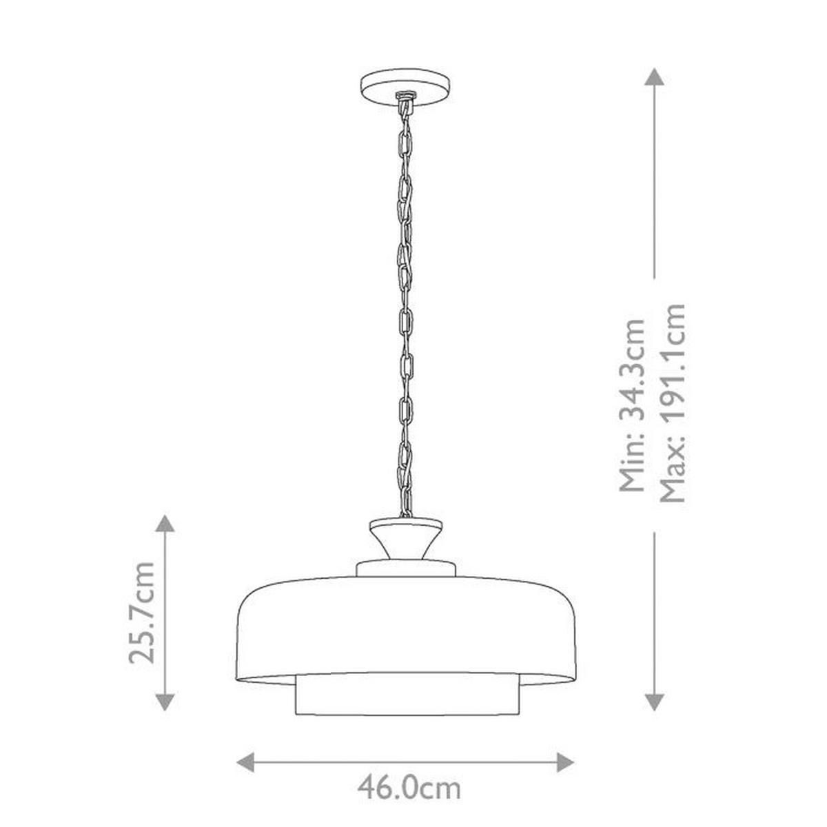 ZÁVESNÉ SVIETIDLO, 46/34.3 cm  - sivá, Basics, kov (46/34.3cm) - Elstead Lighting