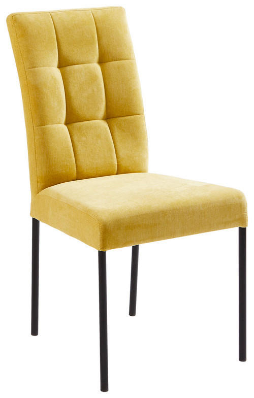 SZÉK fém, textil sárga, fekete  - sárga/fekete, Design, textil/fém (46/91/61cm) - Xora