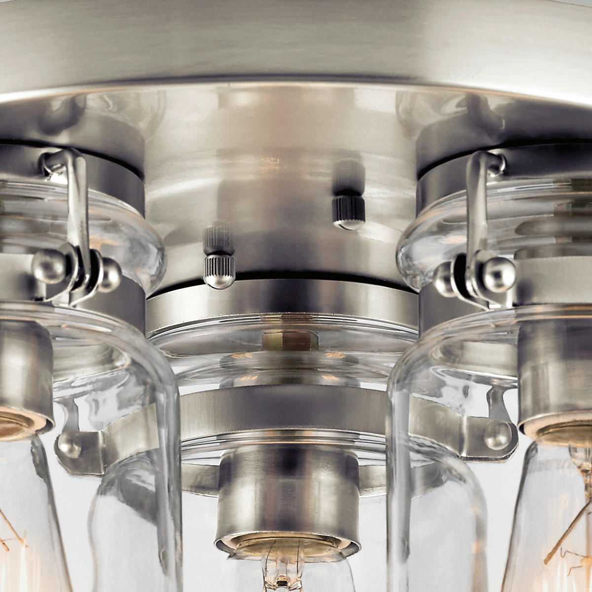 TAKLAMPA Elstead Brinley 28.2/20.2 cm  - nickelfärgad, Design, metall/glas (28.2/20.2cm) - Elstead Lighting