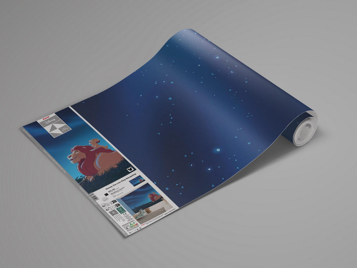 FOTOTAPETE THE LION KING STARGAZING  - Blau, Design, Textil (350/250cm) - Disney