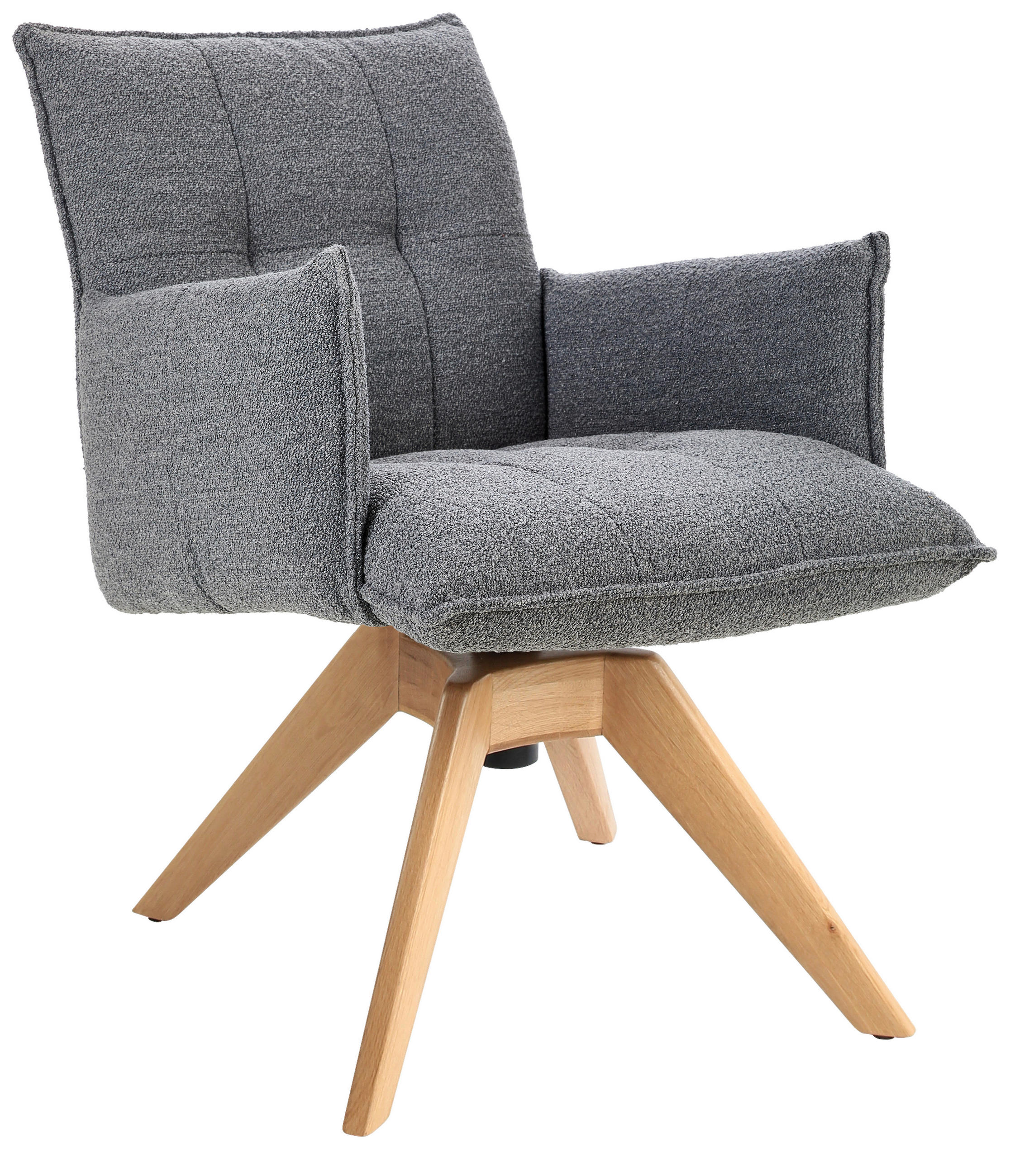 ARMLEHNSTUHL  in Webstoff  - Eichefarben/Grau, Design, Holz/Textil (57/86/65cm) - Valnatura