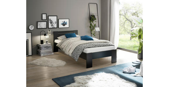 BETT 90/200 cm in Schwarz - Schwarz, KONVENTIONELL, Holzwerkstoff (90/200cm) - Carryhome