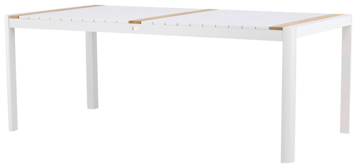 GARTENTISCH 100/75/200 cm Holz, Metall  - Weiß, KONVENTIONELL, Holz/Metall (100/75/200cm) - Gardenson