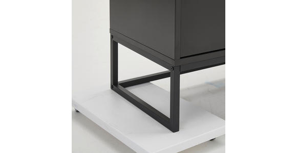 LOWBOARD in 180/58/40 cm - Schwarz/Grau, Design, Holzwerkstoff/Metall (180/58/40cm) - Novel