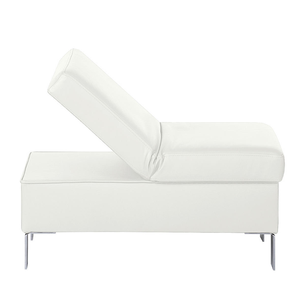 HOCKER in Leder Weiß  - Chromfarben/Weiß, Design, Leder/Metall (91/44/57cm) - Livetastic