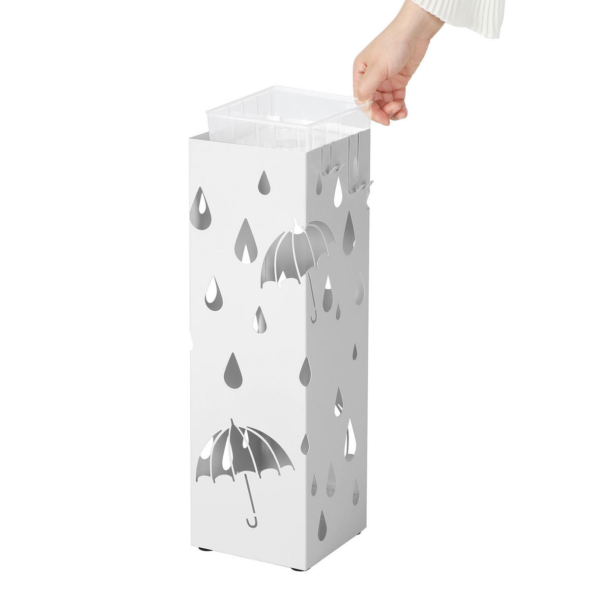 SCHIRMSTÄNDER - Weiß, Trend, Metall (15,5/49/15,5cm) - Boxxx