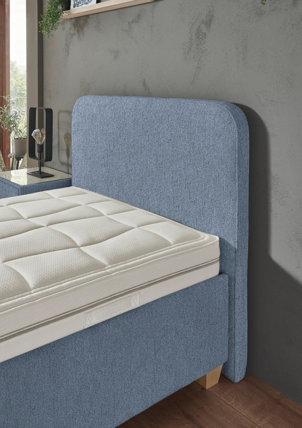 POLSTERBETT 120/200 cm  in Blau  - Blau/Weiss, Konventionell, Holz/Textil (120/200cm) - Beldomo - Sleep