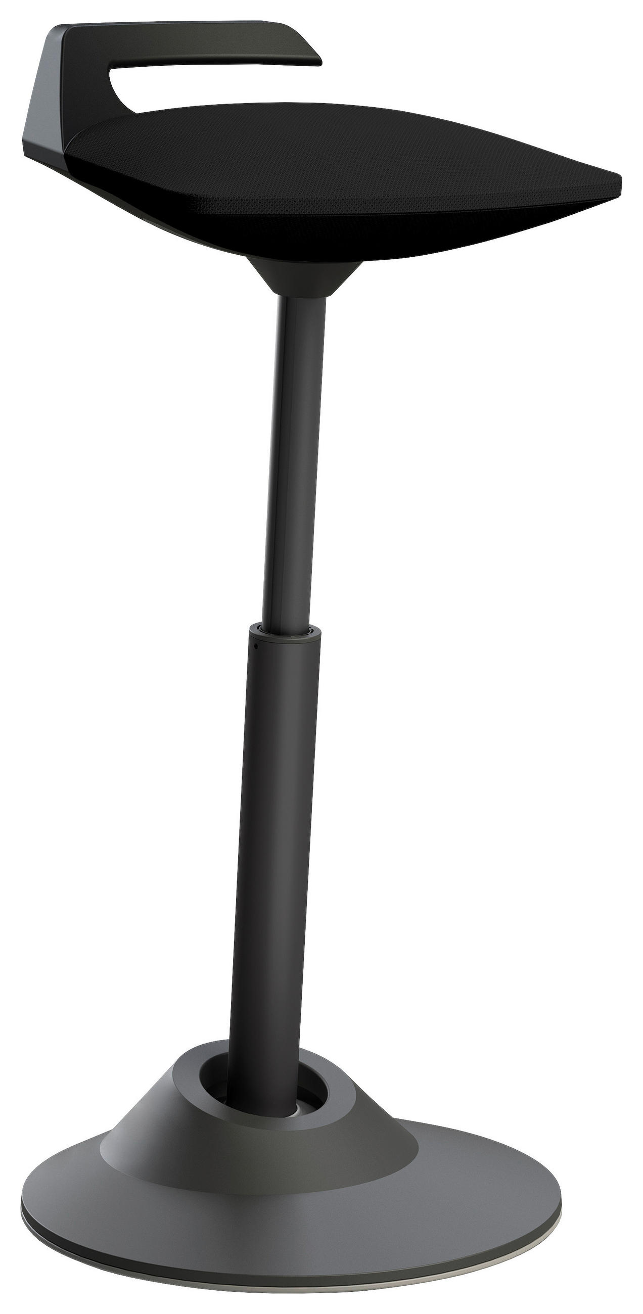 BÜROHOCKER 38/51-84/38 cm  - Schwarz, Basics, Textil/Metall (38/51-84/38cm) - Aeris