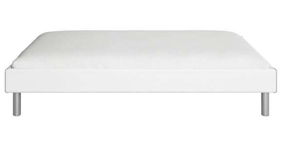 BETT 140/200 cm  in Weiß  - Alufarben/Weiß, Design, Holzwerkstoff/Metall (140/200cm) - Carryhome