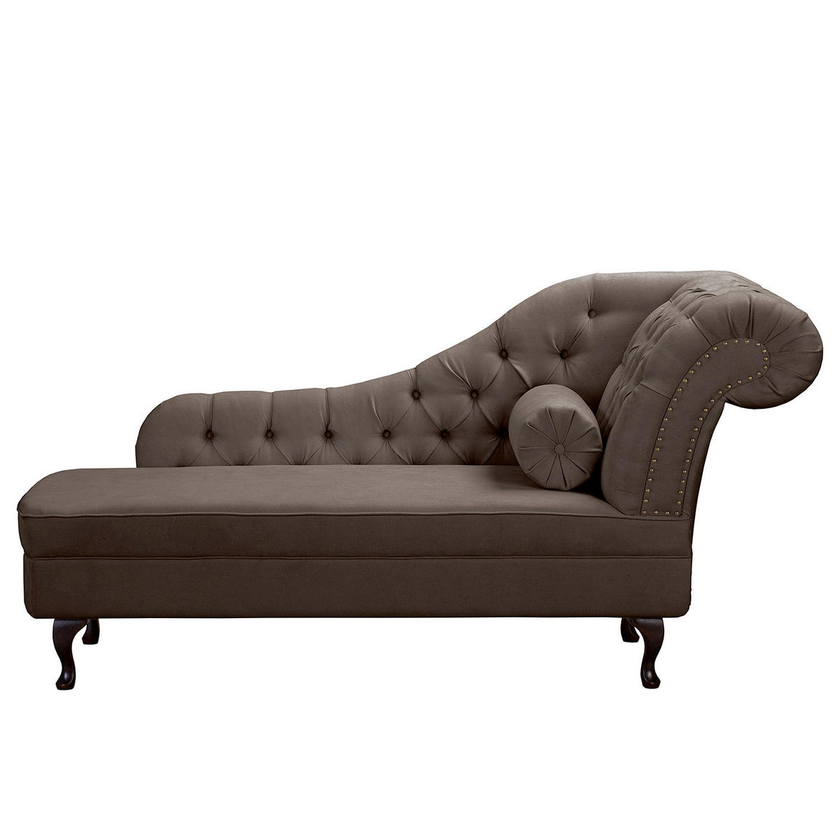 RÉCAMIERE Mikrofaser Graubraun  - Graubraun/Braun, Design, Holz/Textil (185/93/75cm) - Livetastic