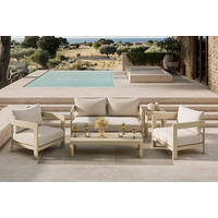 LOUNGEGARNITUR Akazie massiv  - Akaziefarben, MODERN, Holz/Kunststoff (146/62/70cm) - Ambia Garden