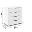 KOMMODE  in 80/81/42 cm  - Chromfarben/Weiß, Design, Holzwerkstoff/Metall (80/81/42cm) - Carryhome