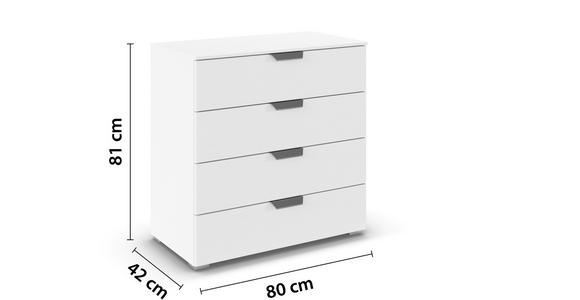 KOMMODE  in 80/81/42 cm  - Chromfarben/Weiß, Design, Holzwerkstoff/Metall (80/81/42cm) - Carryhome